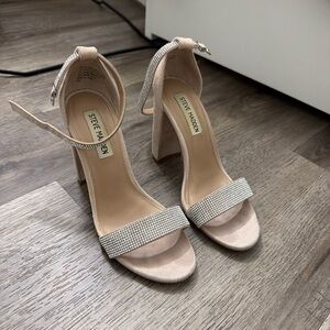 Steve Madden Nude and Silver Heeled Sandals